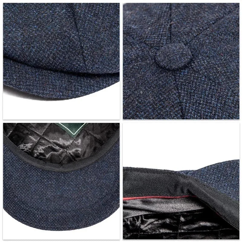 Herringbone newsboy cap (one size fits all)